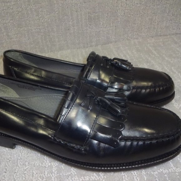 Florsheim Shoes Florsheim Mens 3 D Us Black Glossy Leather Tassel